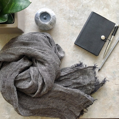 Natural linen scarf