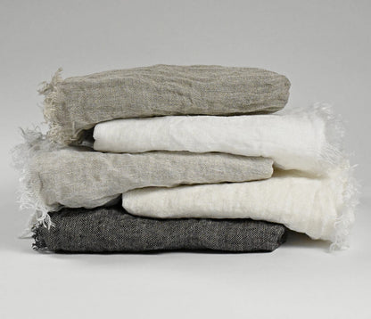 Natural linen scarf