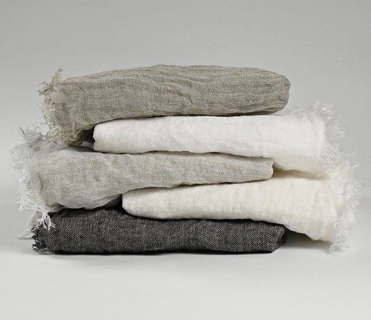Natural linen scarf